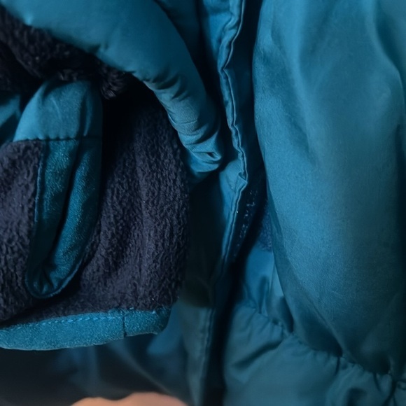 Lands End XL Juniors cozy dark turquoise jacket with hoddie inner soft fabric - Picture 8 of 15